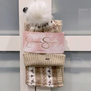 Jessica Simpson Hat & Snood Set